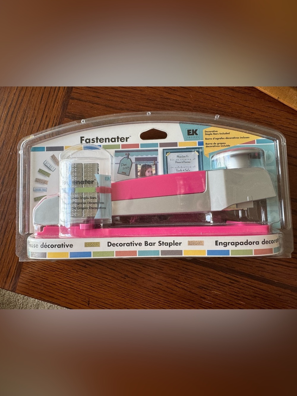 NEW EK Success Fastenater Decorative Bar Stapler 48 Decorative Staple Bars Pink